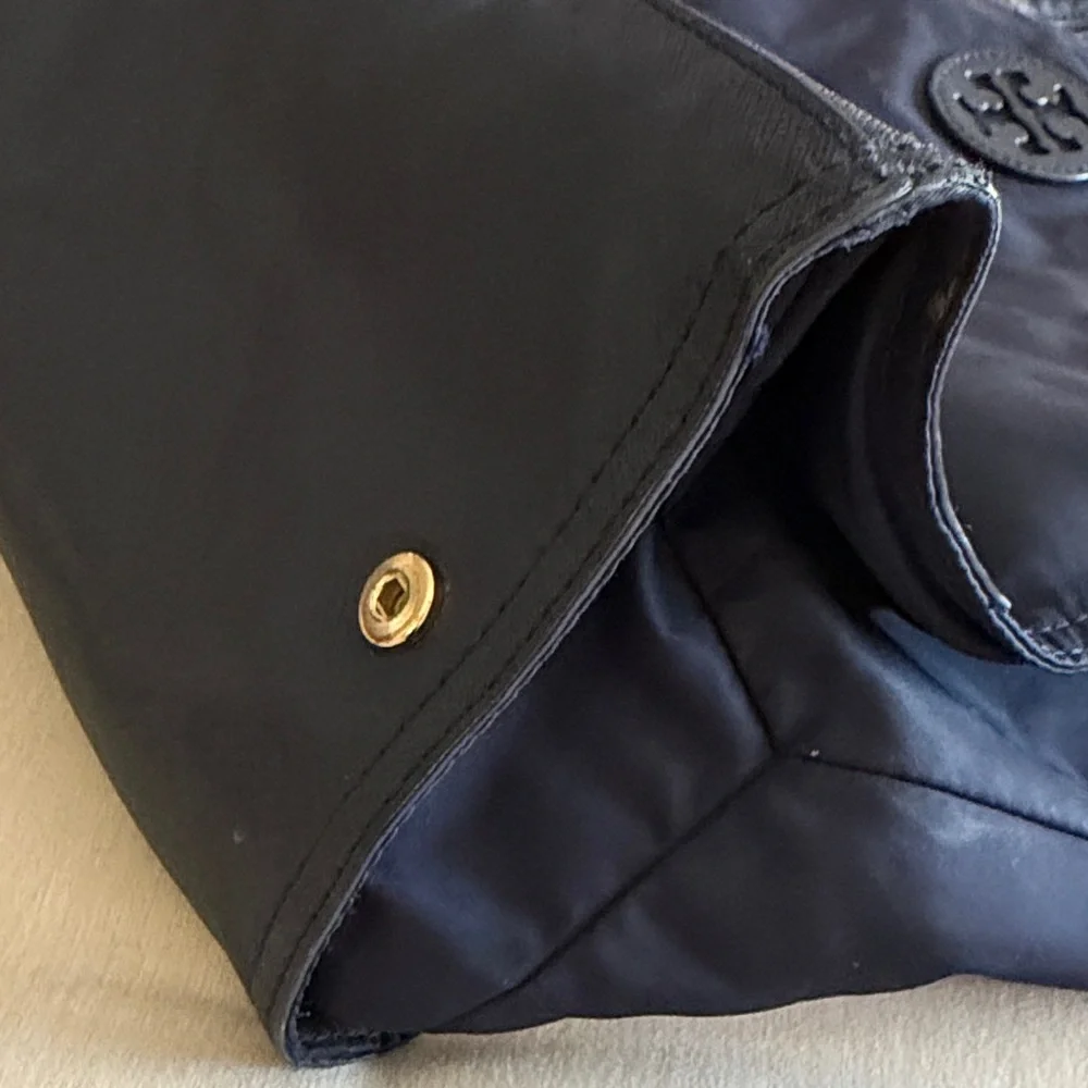 Tory Burch Dark Blue ELLA Tote with Logo
